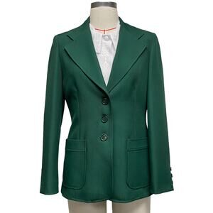 Vintage Bobbie Brooks Womens Size 11 Green Button Front Blazer